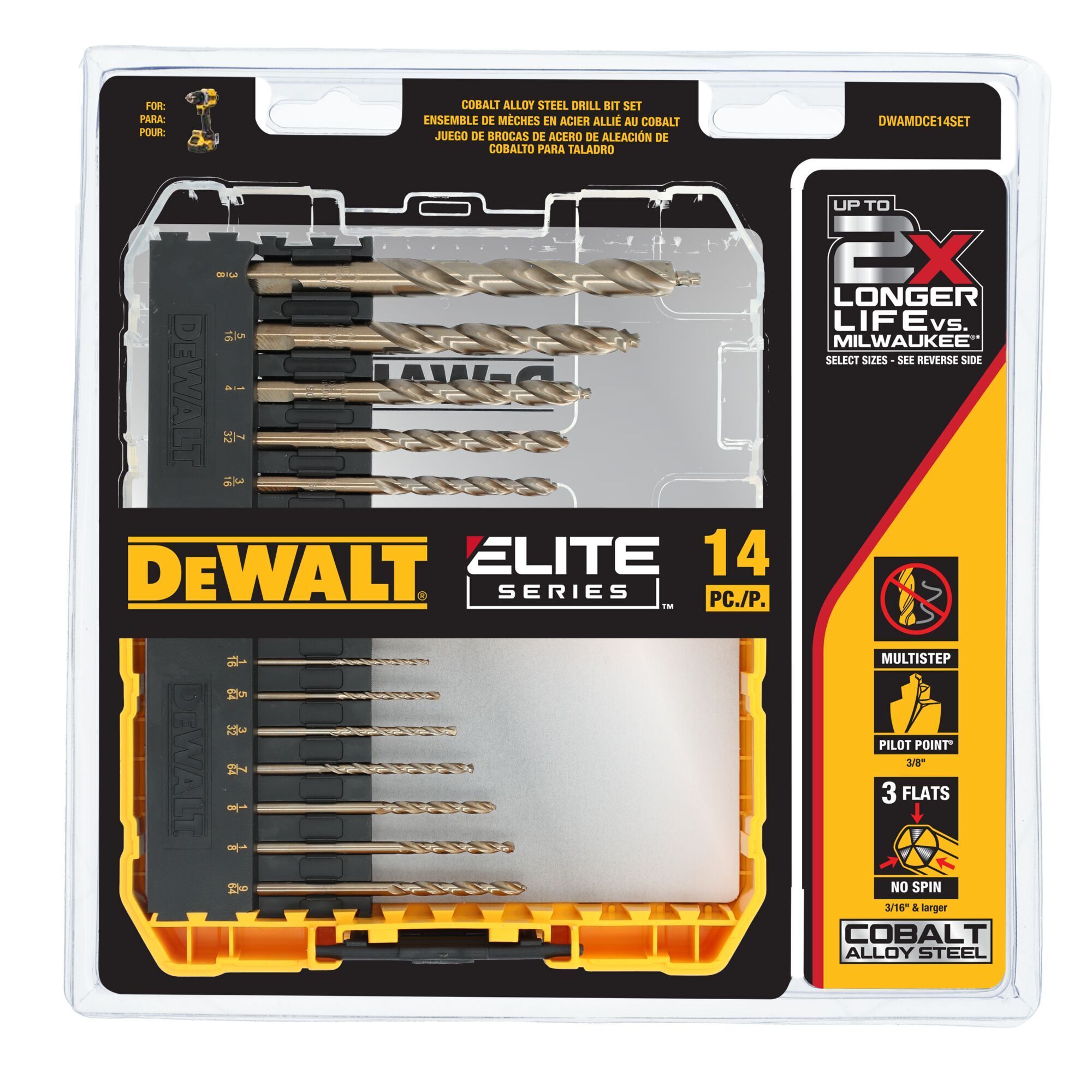 DWAMDCE14SET DEWALT ELITE COBALT 14PC SET